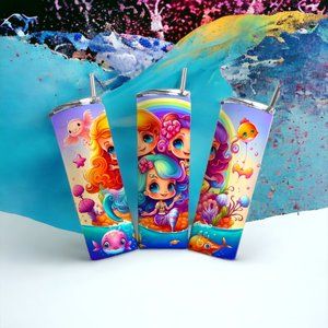 - SUPER CUTE LITTLES MEIRMAID  Skinny Tumbler 20oz ( 1 Piece )